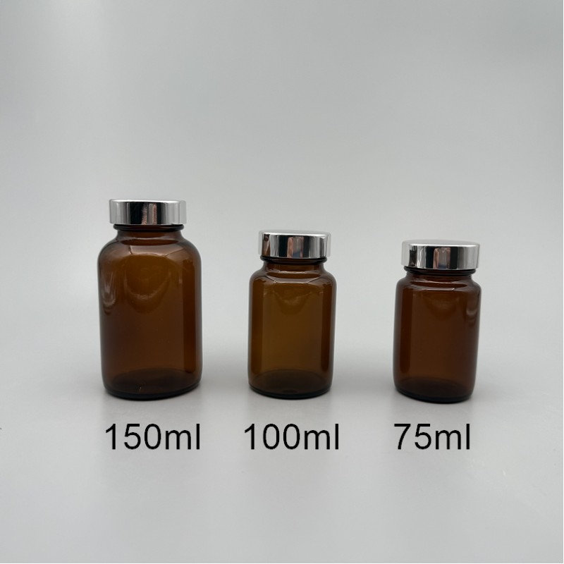 玻璃瓶 茶色 銀蓋9# 38mm 150ml  GM