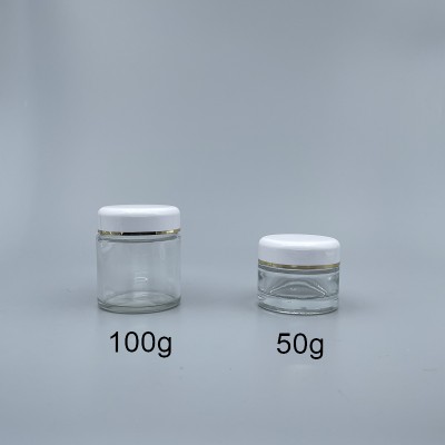 透玻白蓋盒(金邊) 100g高型 RP-56