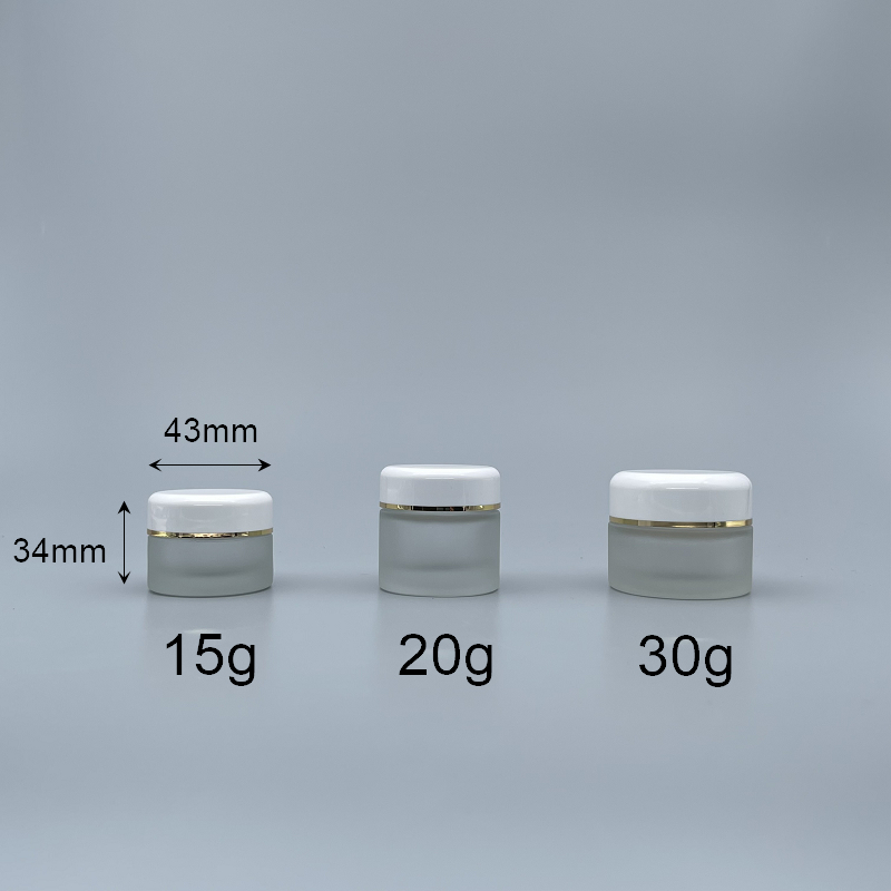 毛玻白蓋盒 15g(金邊)