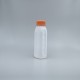 果汁瓶 250ml 扁方型PP料 橘/本 蓋附鋁箔墊片 P-250