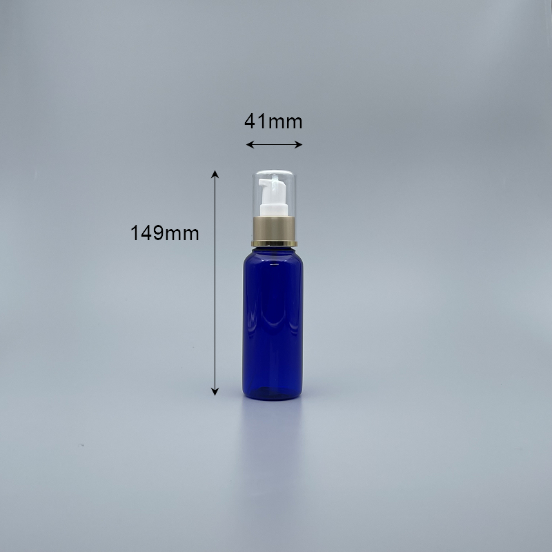 壓瓶 附蓋霧金中束 PETG 100ml 藍身 J-100