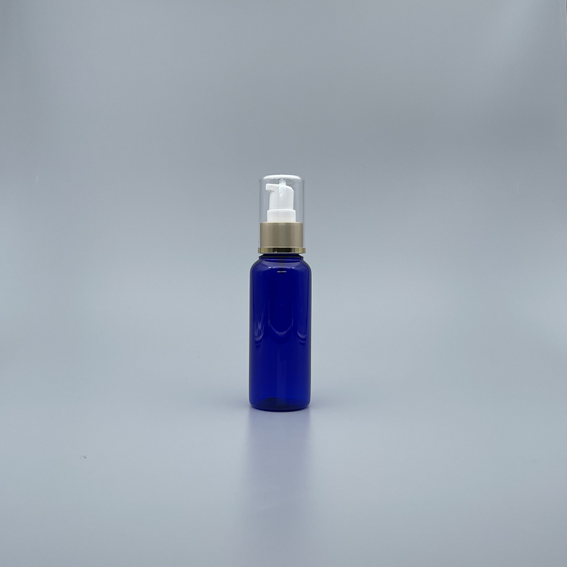 壓瓶 附蓋霧金中束 PETG 100ml 藍身 J-100