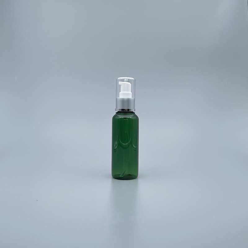 壓瓶 附蓋霧銀中束 PETG 100ml 綠身 TR-100