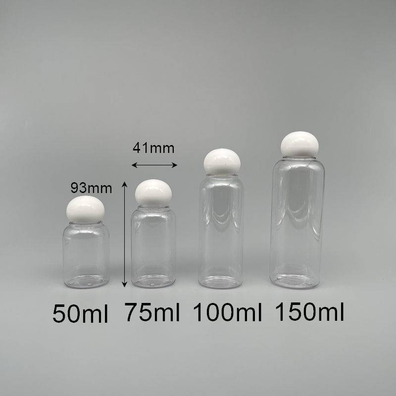 化粧水瓶 圓球蓋+內塞 透明身 75cc