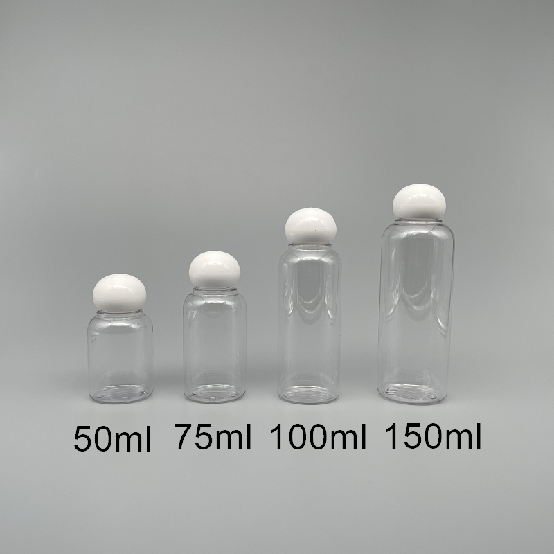 化粧水瓶 圓球蓋+內塞 透明身 75cc