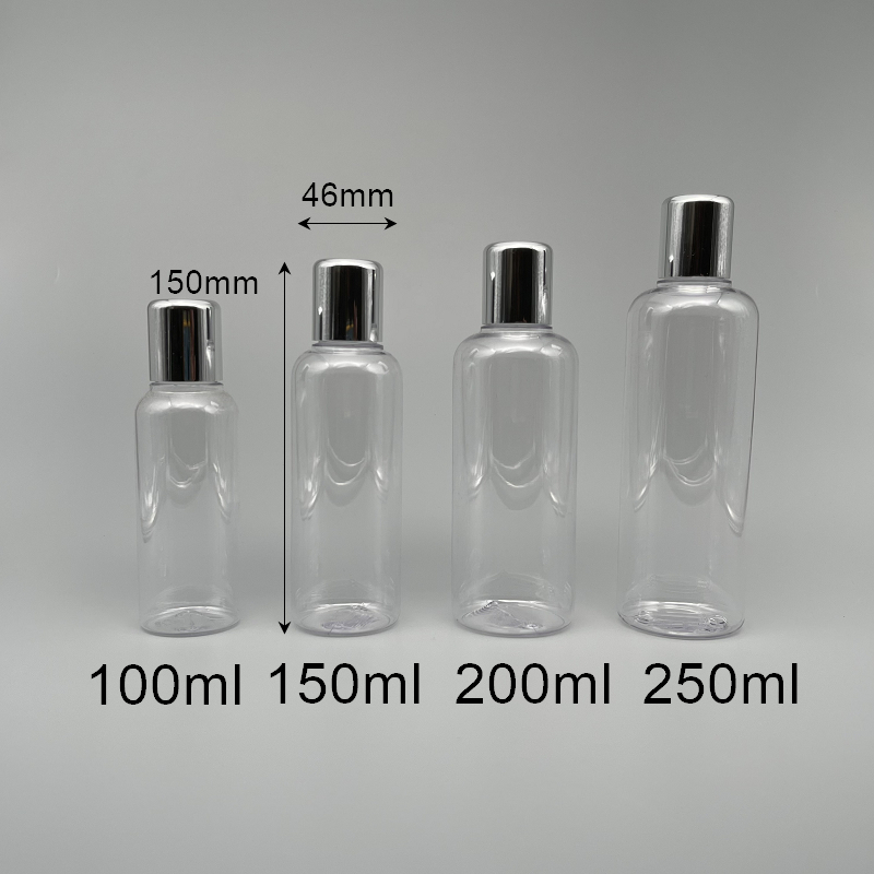 化粧水瓶 透明身 亮銀蓋+內塞 150cc