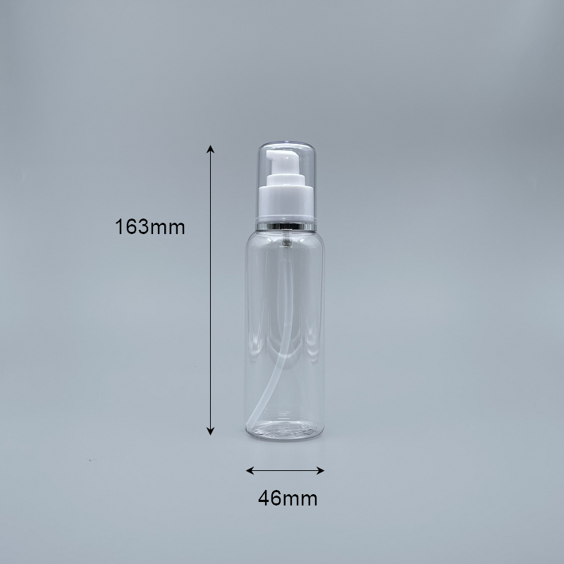 壓瓶 附蓋 PETG 150ml 透明 蓋滾銀邊 TR-150