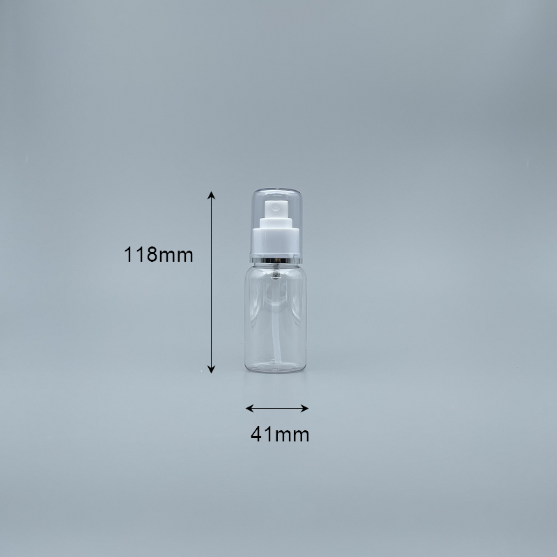 噴瓶 附蓋 PETG 75cc 透明 蓋滾銀邊 J-75