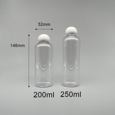化粧水瓶 圓球蓋+內塞 透明身 200cc