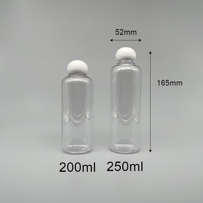 化粧水瓶 圓球蓋+內塞 透明身 250cc