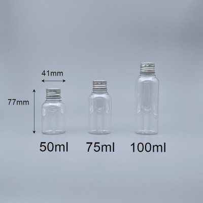 鋁蓋瓶 PETG 50ml  透明 全鋁蓋+內塞 J-50