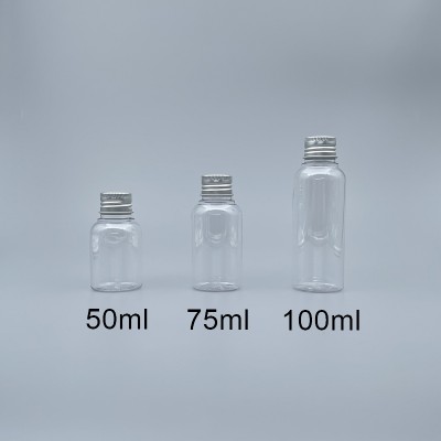 鋁蓋瓶 PETG 50ml  透明 全鋁蓋+內塞 J-50