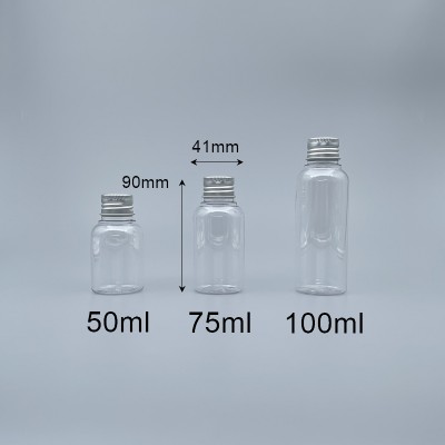 鋁蓋瓶 PETG 75ml  透明 全鋁蓋+內塞 J-75