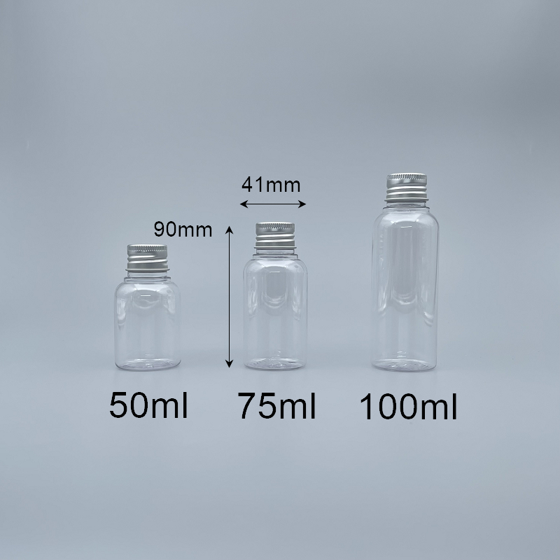 鋁蓋瓶 PETG 75ml  透明 全鋁蓋+內塞 J-75