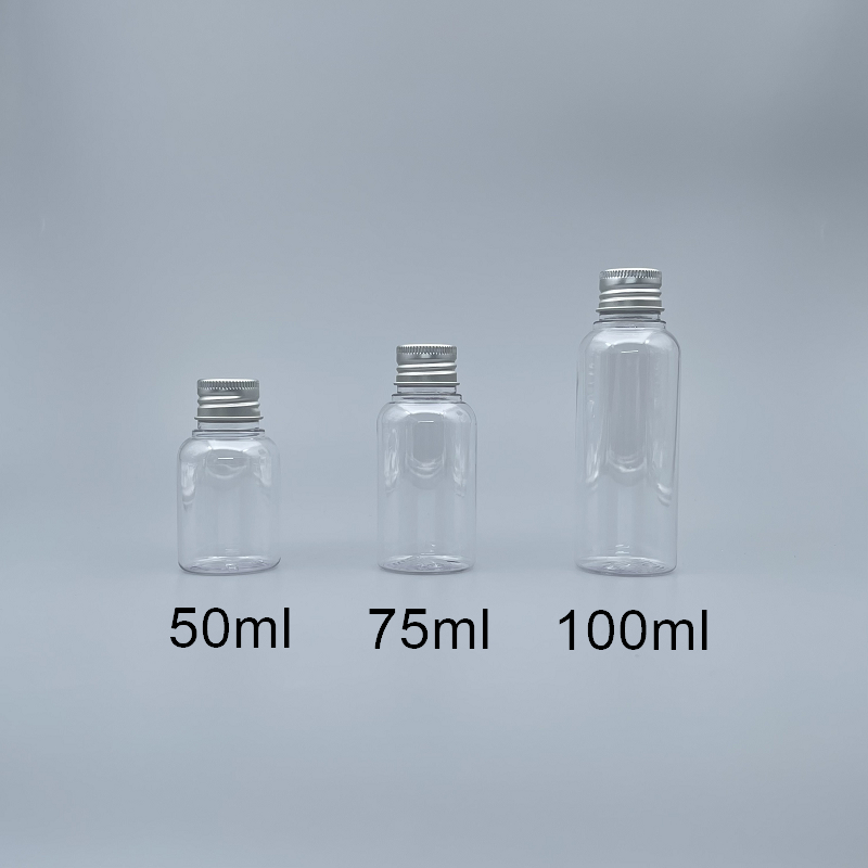 鋁蓋瓶 PETG 75ml  透明 全鋁蓋+內塞 J-75
