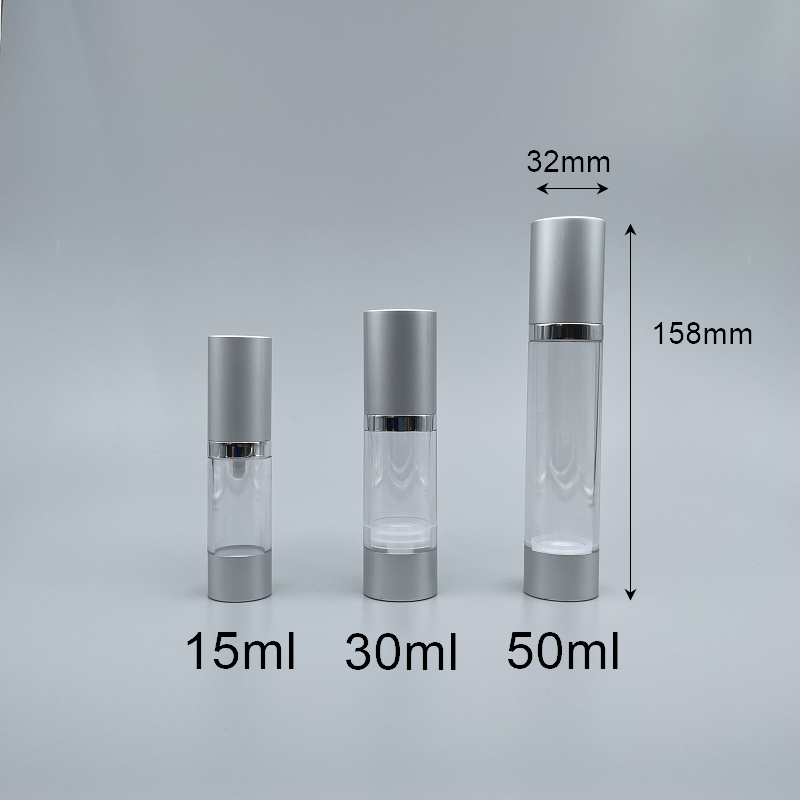 真空壓瓶 PETG 上下包鋁霧銀 50ml AR-50