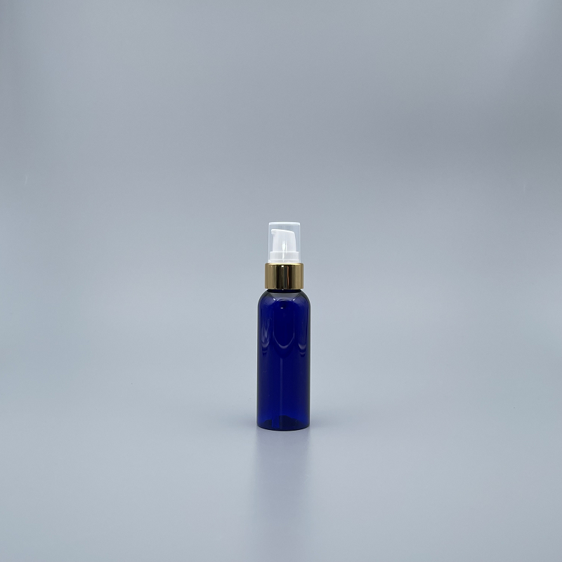 壓瓶 PET 50ml 藍色身+20牙亮金壓頭+SP蓋 NO.2-98