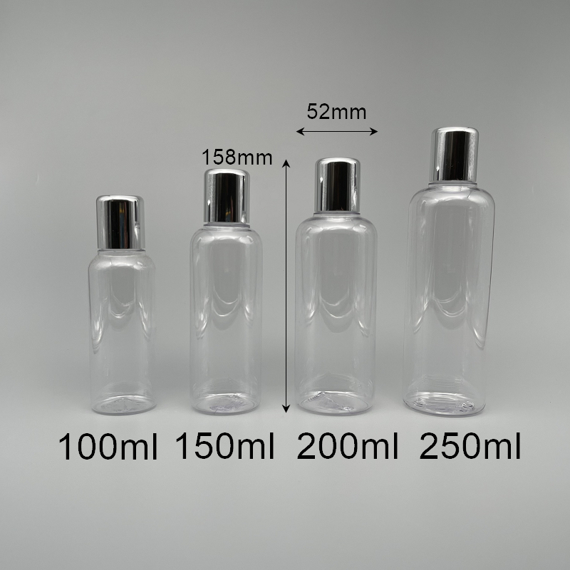 化粧水瓶 透明身 亮銀蓋+內塞 200cc