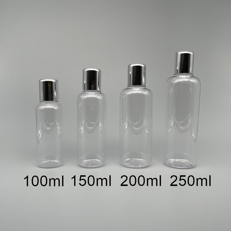 化粧水瓶 透明身 亮銀蓋+內塞 200cc