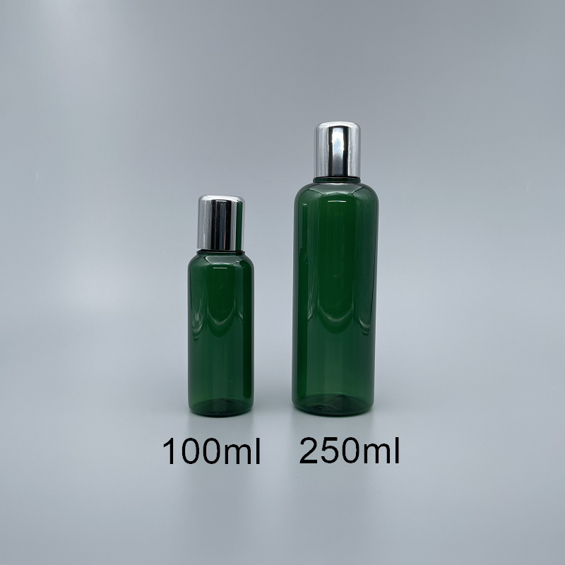 化粧水瓶 綠色身 亮銀蓋+內塞 100cc