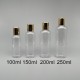 化粧水瓶 透明身 亮金蓋+內塞 250cc