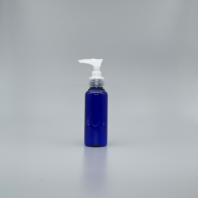 壓瓶 PETG 100cc 藍色身本色壓頭 J-100