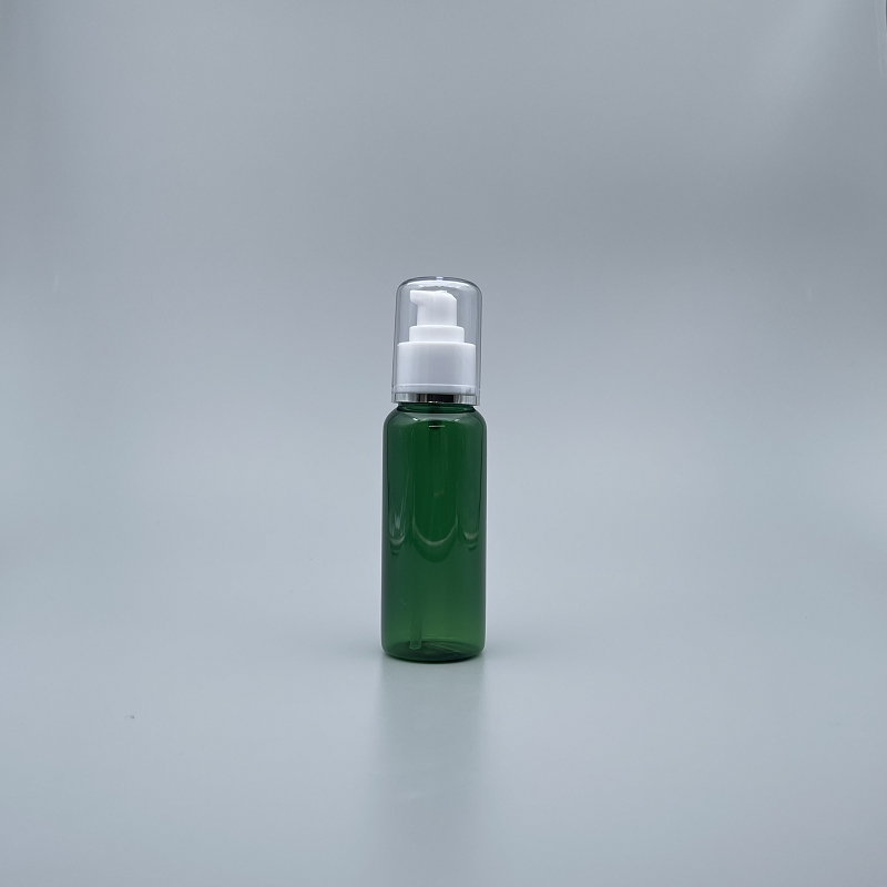 壓瓶 附蓋 PETG 100cc 綠色 蓋滾銀邊 TR-100