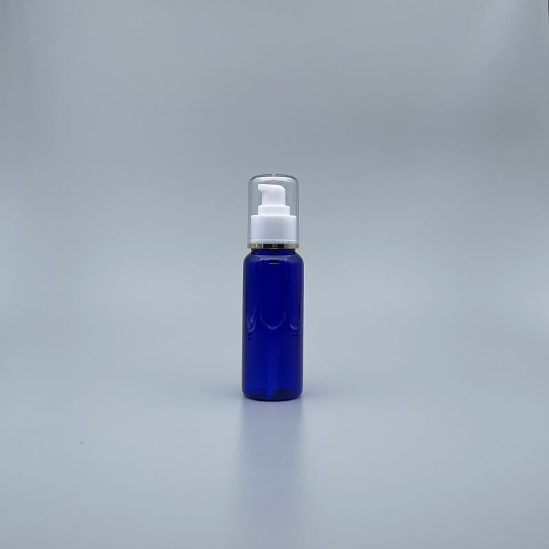 壓瓶 附蓋 PETG 100cc 藍色 蓋滾金邊 J-100