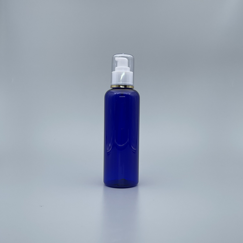 壓瓶 附蓋 PETG 250ml 藍色 蓋滾金邊 TR-250