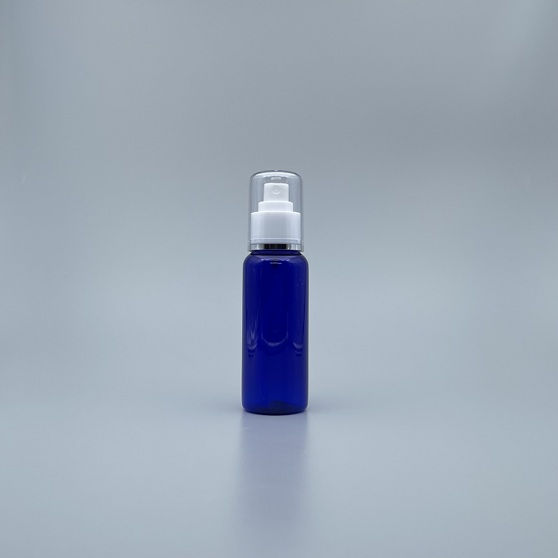 噴瓶 附蓋 PETG 100cc 藍色 蓋滾銀邊 J-100