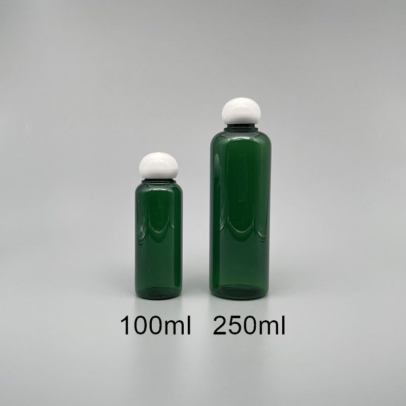 化粧水瓶 圓球蓋+內塞 綠色身 100cc