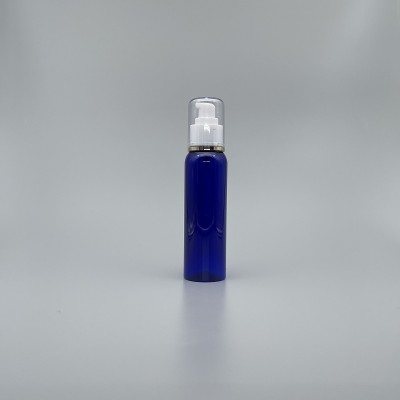 壓瓶 附蓋 PET 120cc 藍色 蓋滾金邊