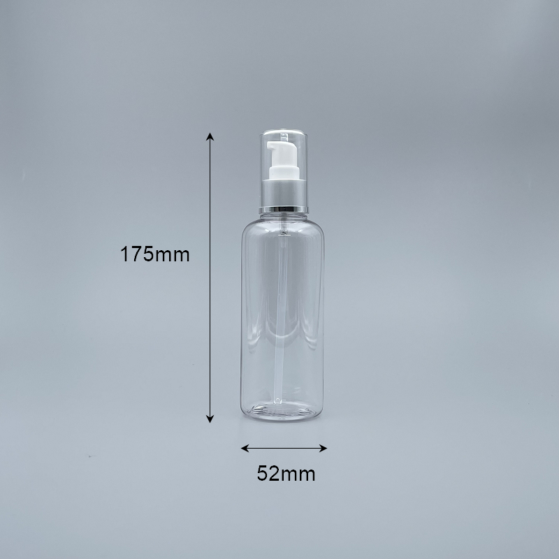 壓瓶 附蓋霧銀中束 PETG 200ml 透明 TR-200