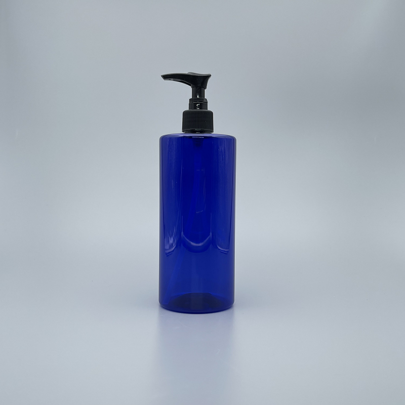 壓瓶 PET 500ml 藍色+24牙黑色壓頭 SU-500