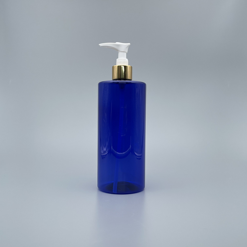 壓瓶 PET 500ml 藍色+24牙金色壓頭 SU-500