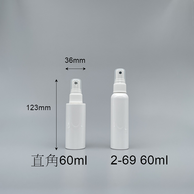 噴瓶 PET 白色直角 60cc 20牙白噴頭