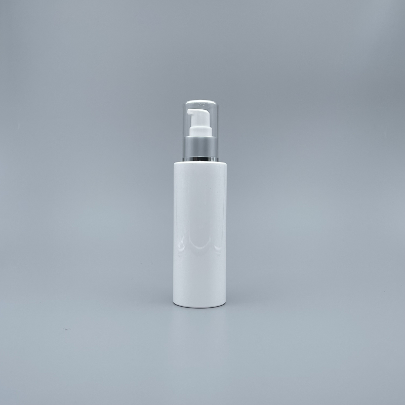 壓瓶 附蓋霧銀中束 PET 150ml 白色直角 SM-150