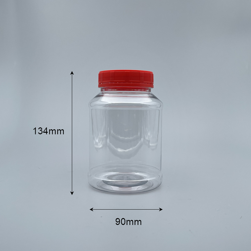 食品罐 PET 600ml 紅色蓋 No.0601