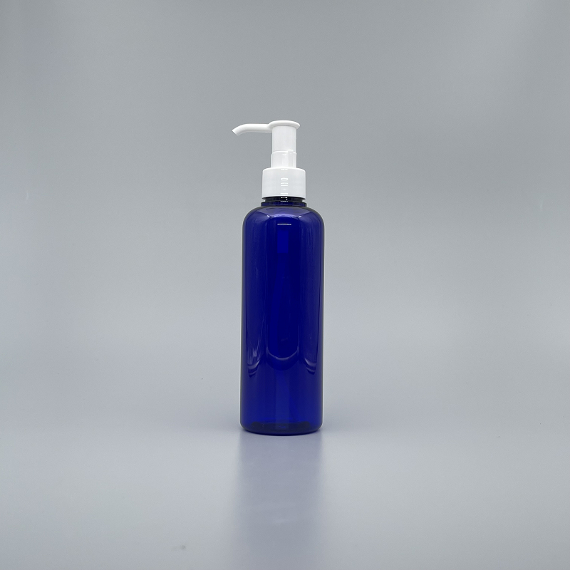 壓瓶 PETG 250cc 藍色 卸妝油白壓頭 TR-250