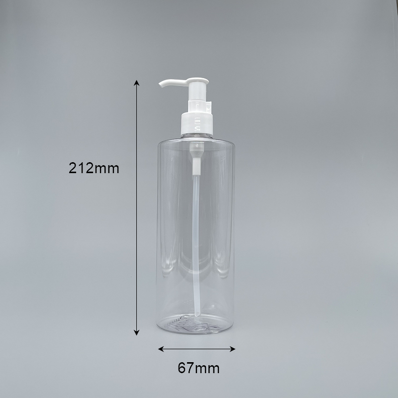 壓瓶 PETG 500cc 透明 卸妝油白壓頭 TR-500