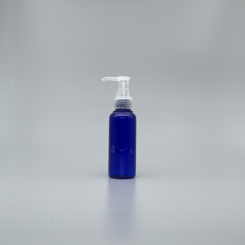 壓瓶 PETG 100cc 藍色 卸妝油本壓頭 J-100