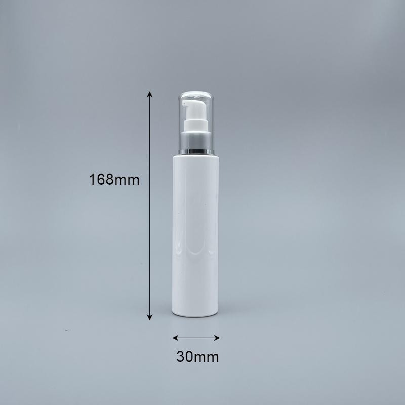 壓瓶 附蓋霧金中束 PET 100ml 白色直角 SS-100