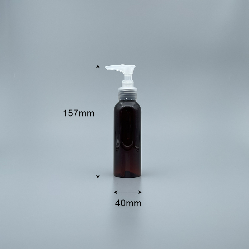 壓瓶 PET 100cc 茶色 金壓頭