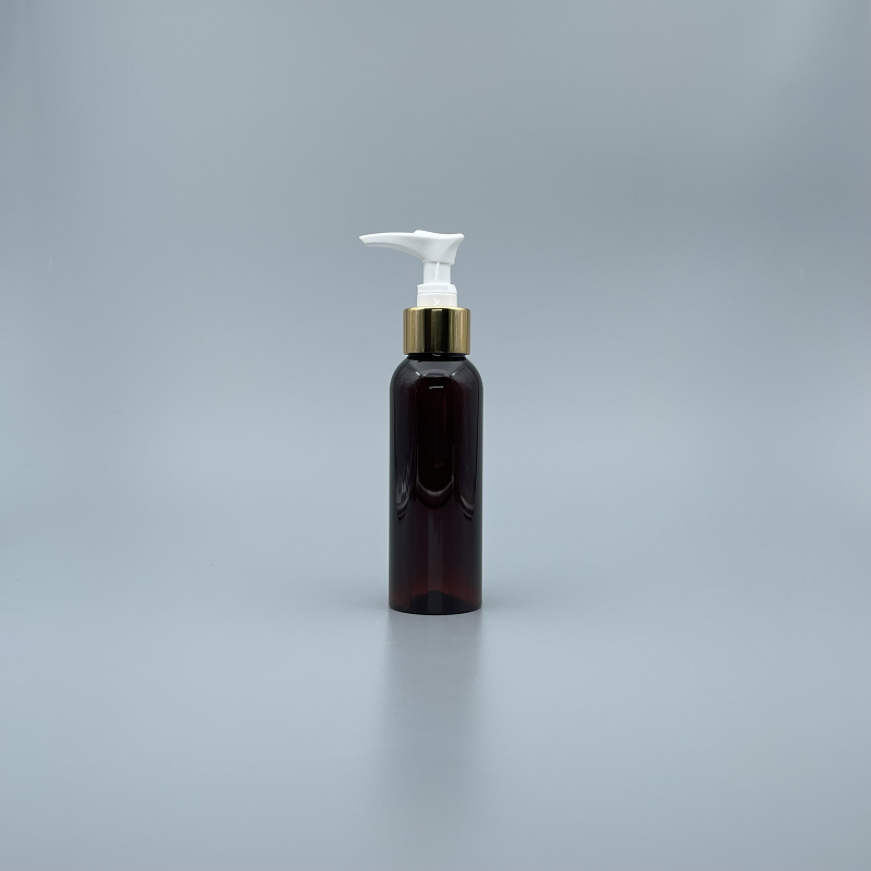 壓瓶 PET 100cc 茶色 金壓頭