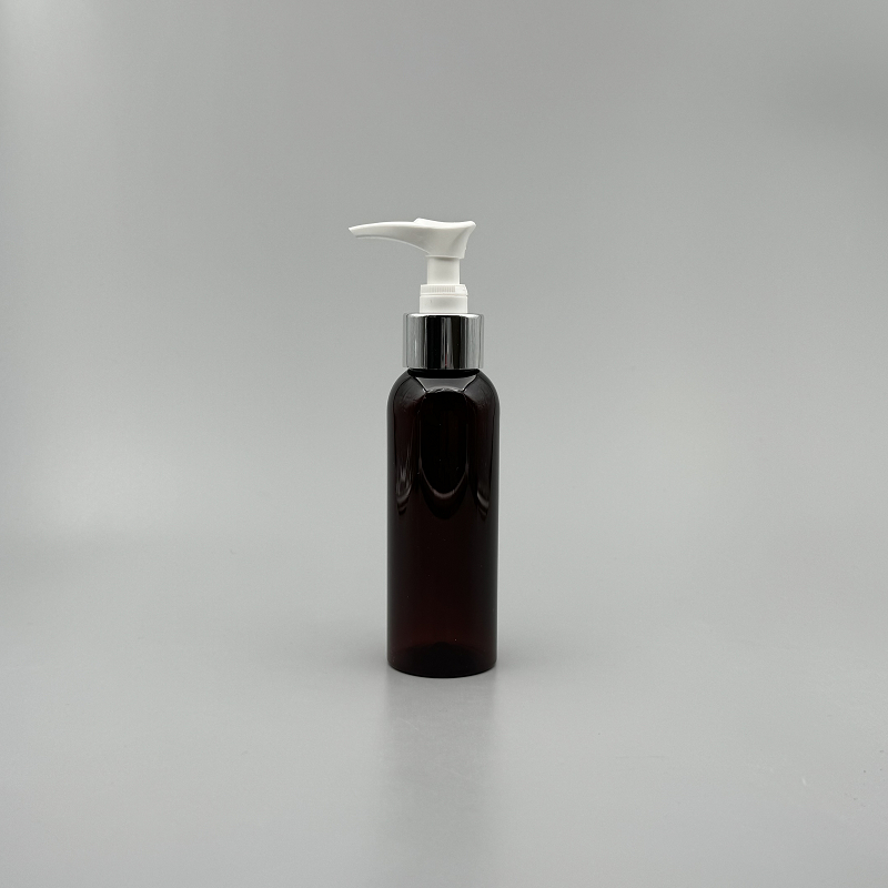 壓瓶 PET 100cc 茶色 銀壓頭