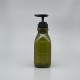壓瓶 PETG 橄欖綠四角瓶 450ml 黑壓頭 ZY-084