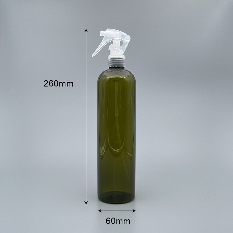噴槍瓶 韓式噴頭 PETG 橄欖綠瘦高瓶 500ml ZY-139