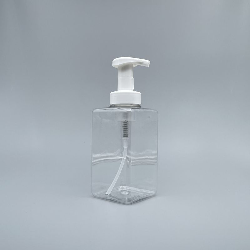 泡沫壓瓶 500ml 四角透明PET瓶 5-13