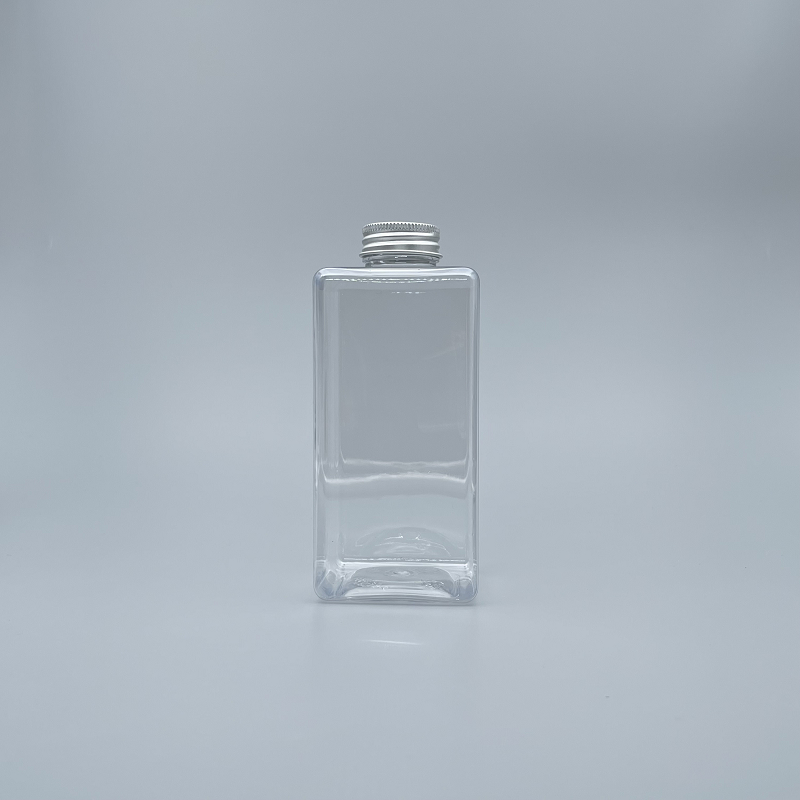 鋁蓋瓶 PET 四方透明 500ml 33牙全鋁蓋無內塞 LV-177