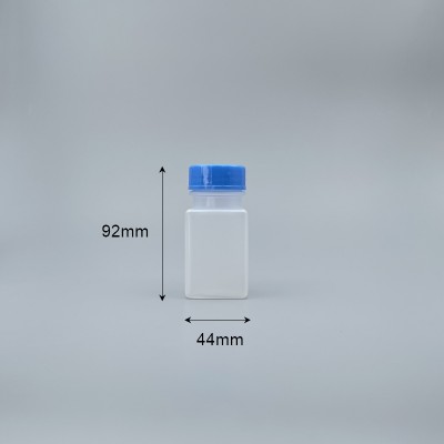 廣口瓶 PP料方型 藍蓋附內塞 100cc M-24